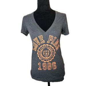 Victoria's Secret Love Pink 1986 Long T-Shirt Distressed Vintage  Women's Sz XS